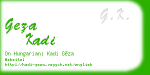 geza kadi business card